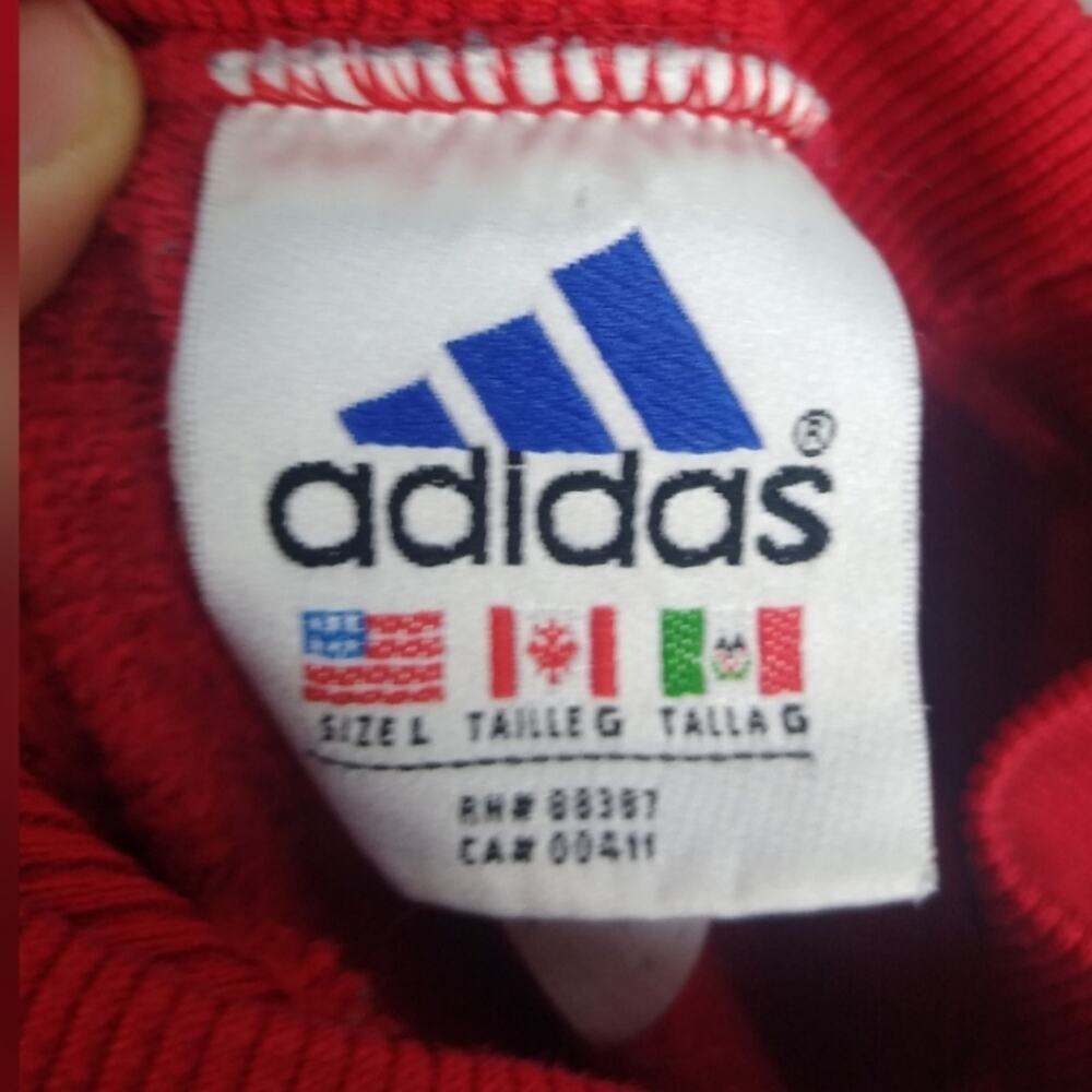 Vintage Adidas Logo Embroidered Mock Neck Sweatshirt Size Large - Picture 9 of 16